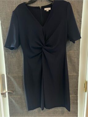 Calvin Klein Navy Twist-Front Midi Dress